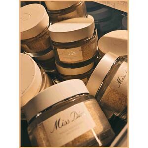 2 Jars Miss Dior Bath Pearls Glass Jar Rose Scent Relaxing Luxury Bath